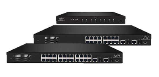 Компанию Uniview предлагает сетевые коммутаторы, специально предназначенные для систем видеонаблюдения с расстоянием подключения IP камер до 250 м.